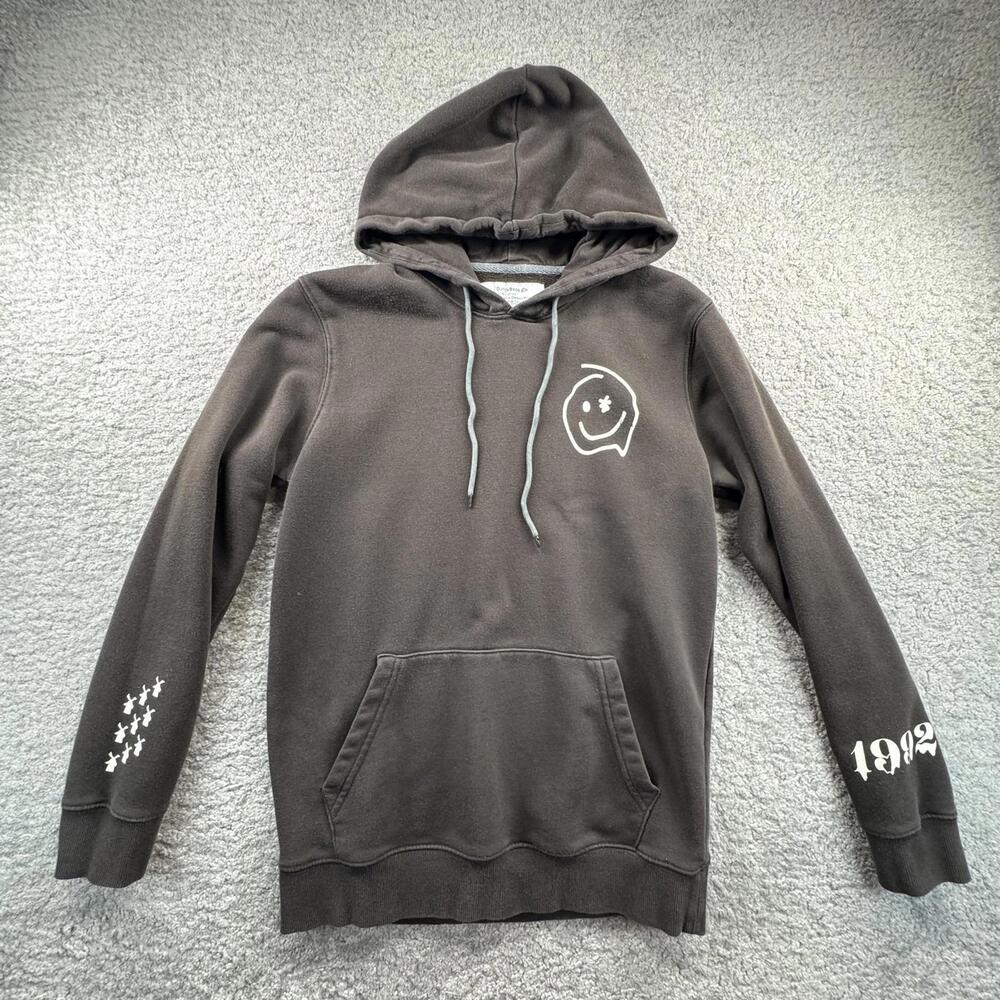 Dutch Bros‎ Coffee Women's Brown Hoodie with Smiley Face Sweatshirt Small